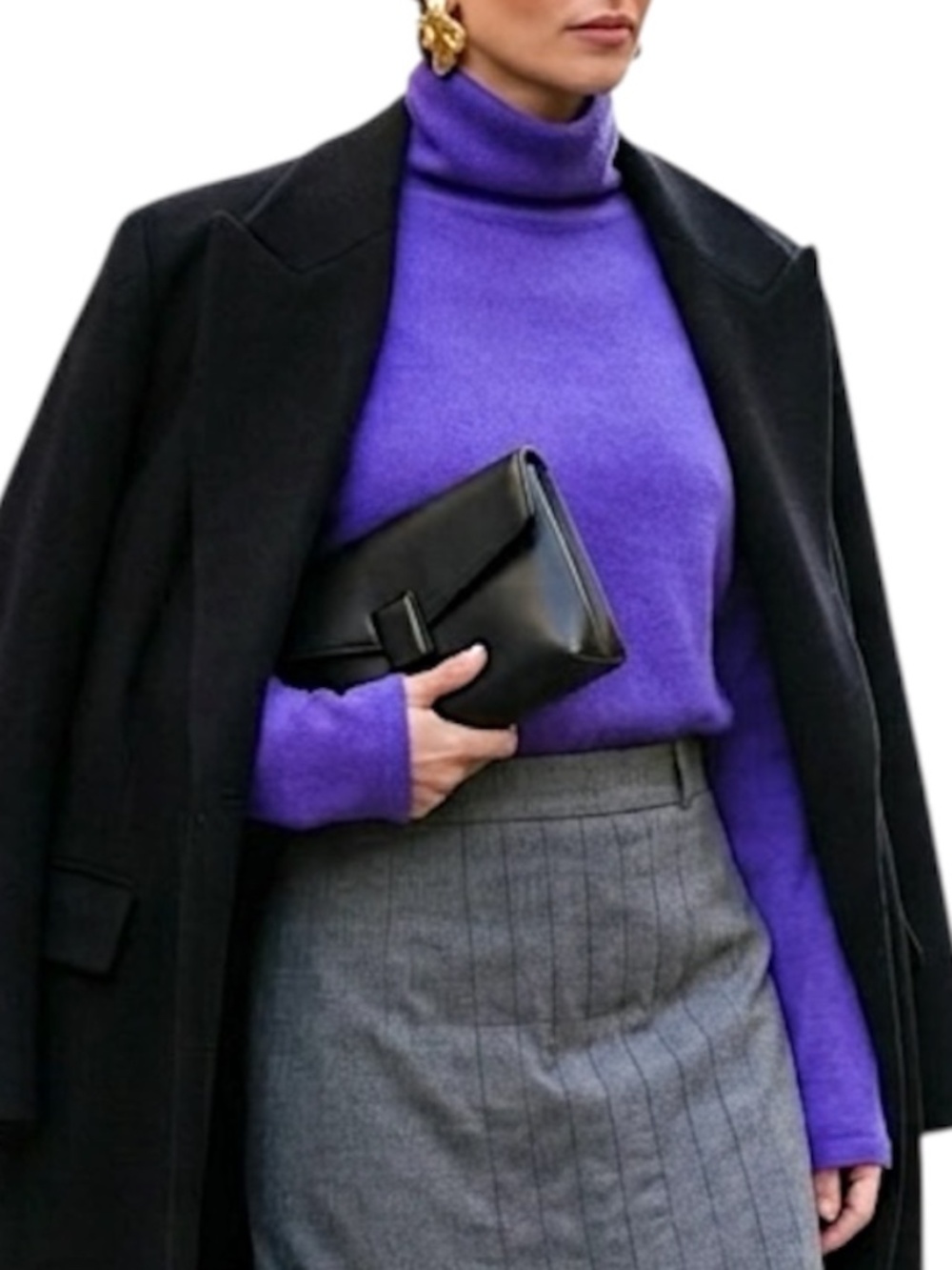 Lord + Taylor pure cashmere purple old money boxy turtleneck sweater XL